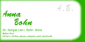 anna bohn business card